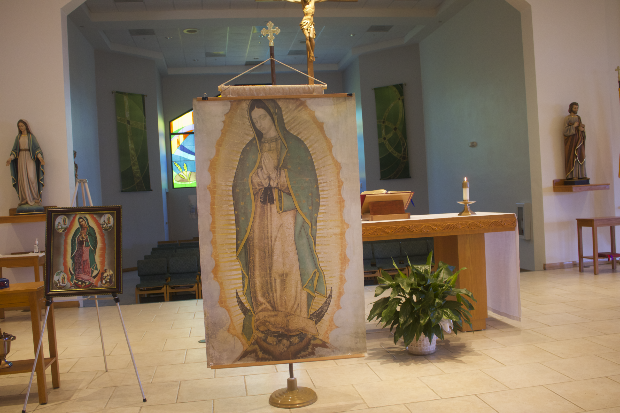 A banner of the Blessed Virgin Mary